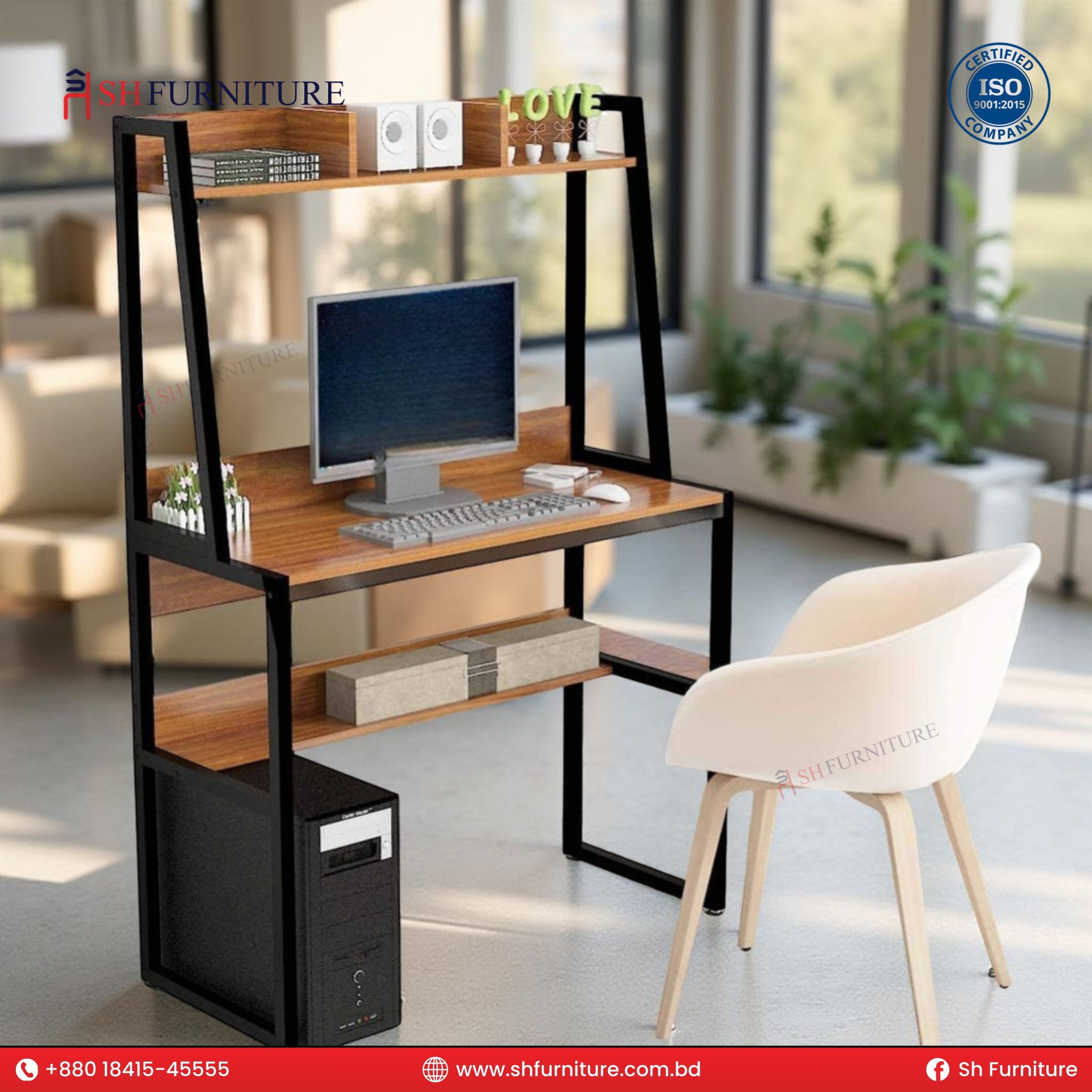 SH Furniture – New Computer Desk With Shelve