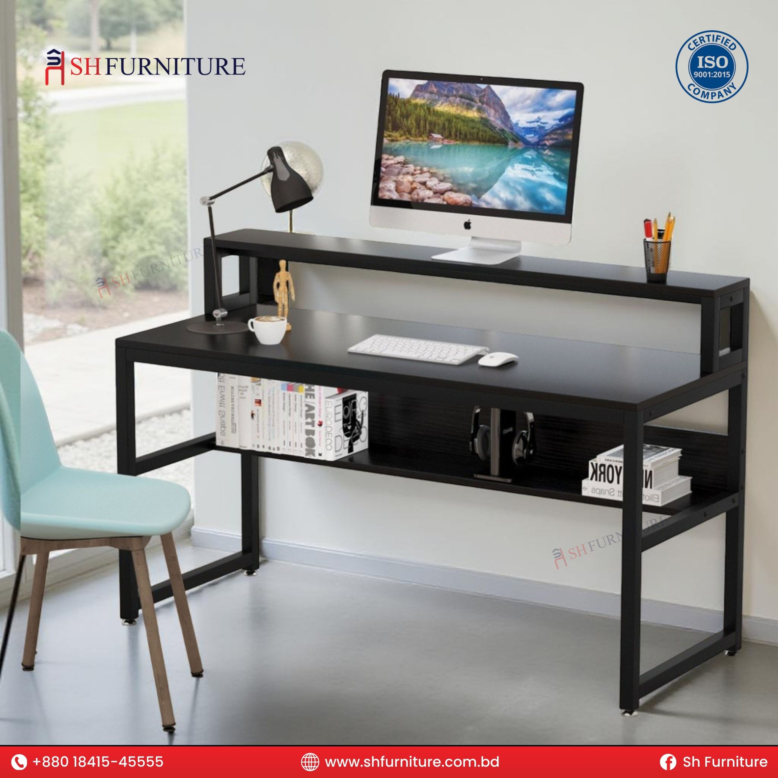 SH Furniture – Orion Desk with Storage Shelves