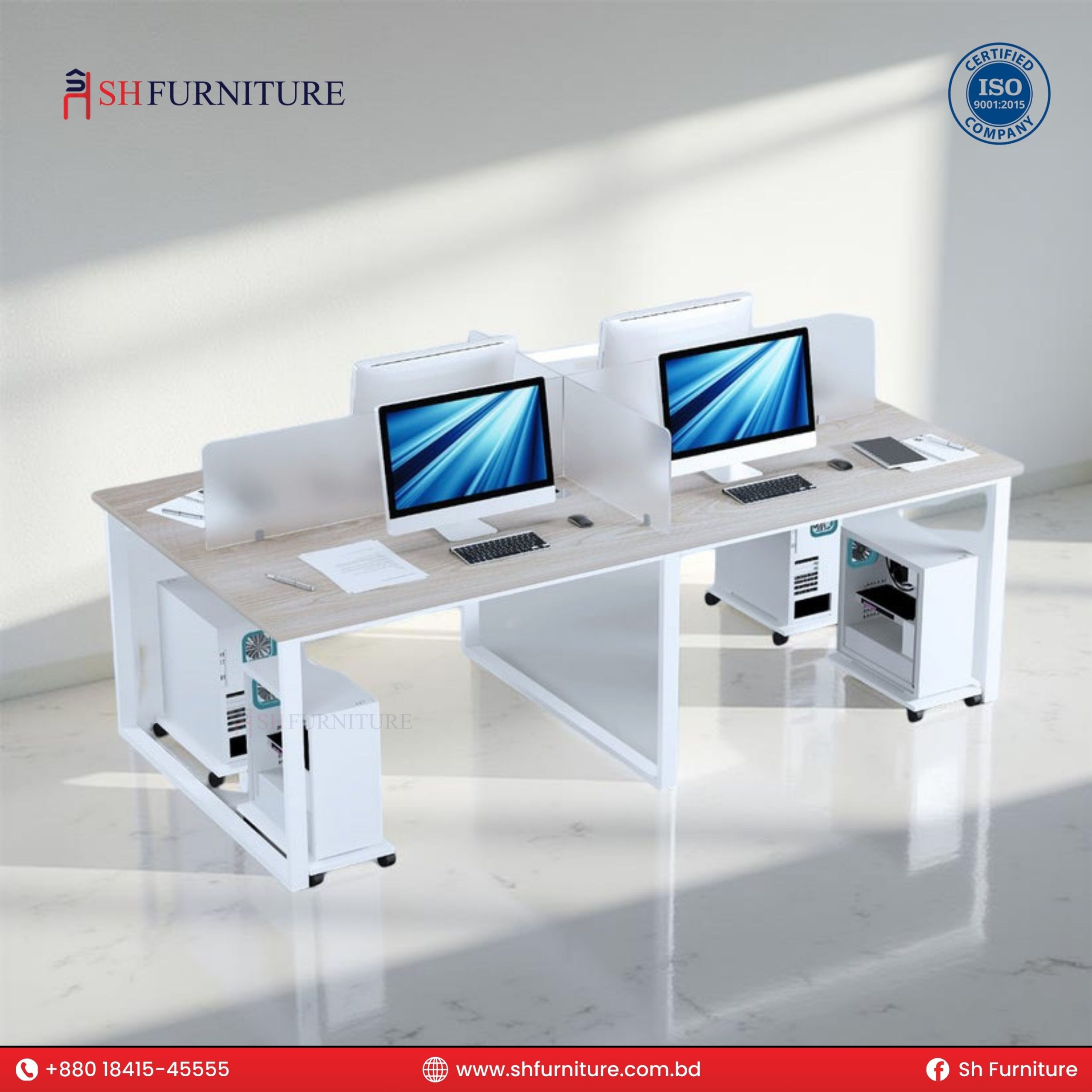 SH Furniture – 4 Seater Workstation Desk